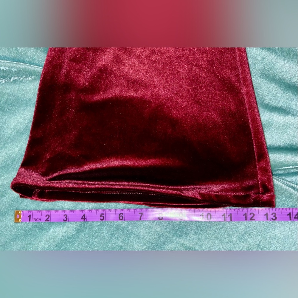 ☮️BLANC NYC☮️DEEP WINE VELVET BELLS - Picture 8 of 9